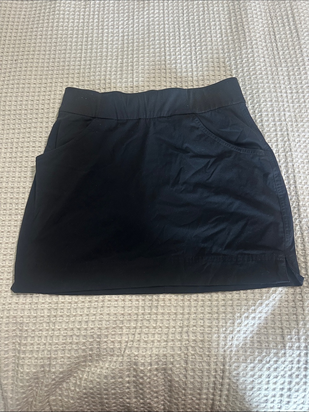 Everyday Black Mini Skirt with Front Pockets